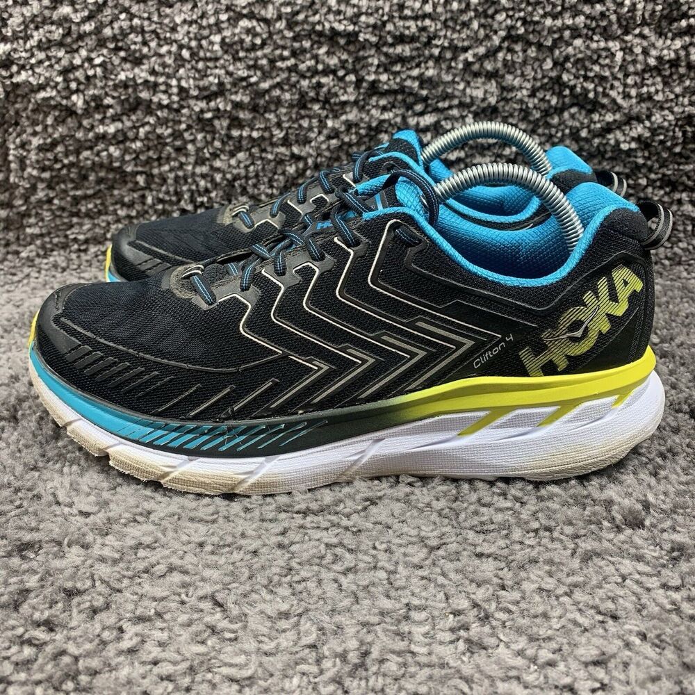Hoka One One Men's Black and Blue Athletic Shoes